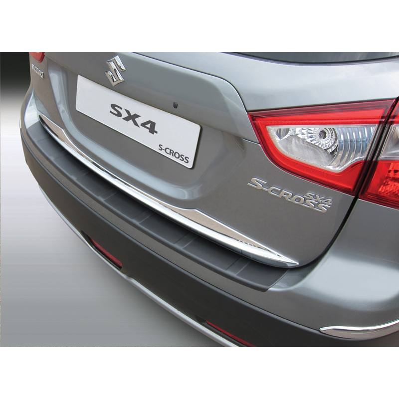 ABS Rear bumper protector  Suzuki SX4 S-Cross 10/2013- 'Ribbed' Black