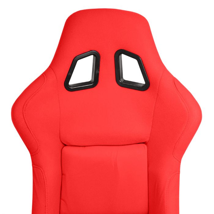 Sport seat 'MO' - Red - Non-reclinable fibreglass back-rest - incl. slides