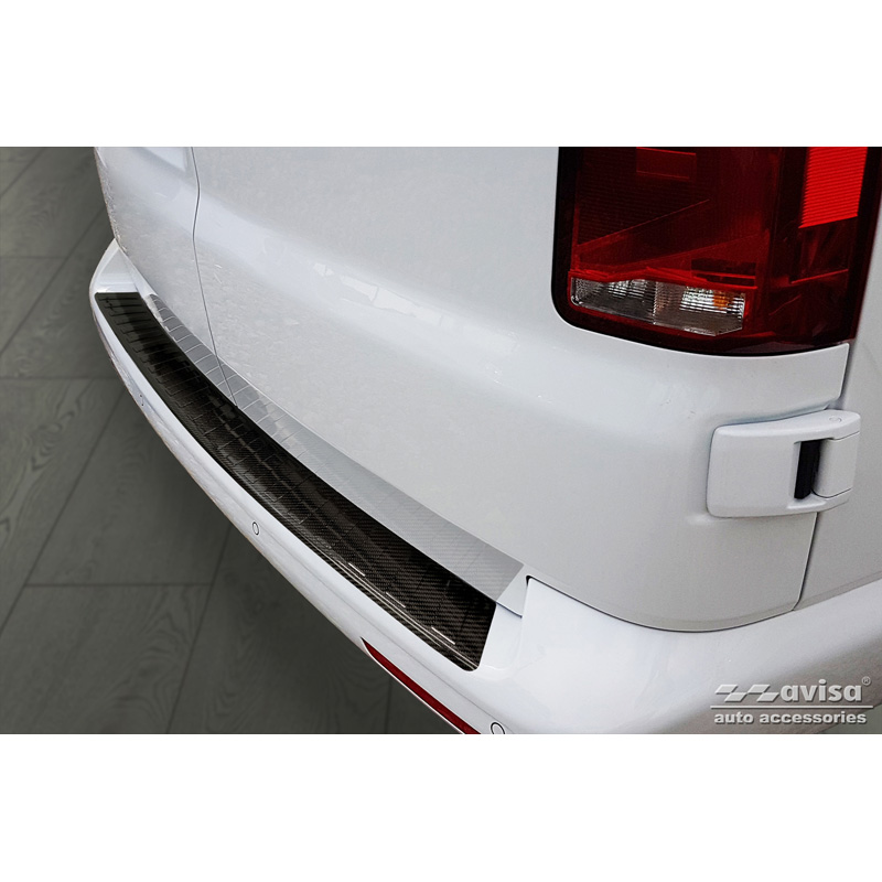 Real 3D Carbon Rear bumper protector  Volkswagen transporter T5 2003-2015 & T6 2015-2010 & T6.1 2020-2022 'Ribs'
