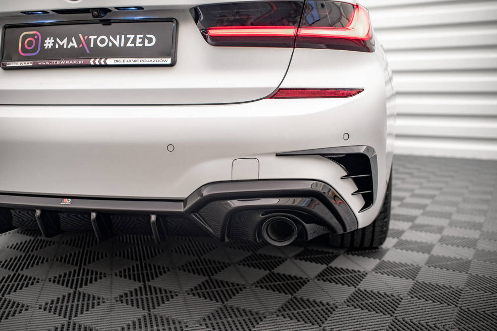 Diffuser passend voor BMW 3 Serie M Pakket G20 G21 Maxton Glans Zwart