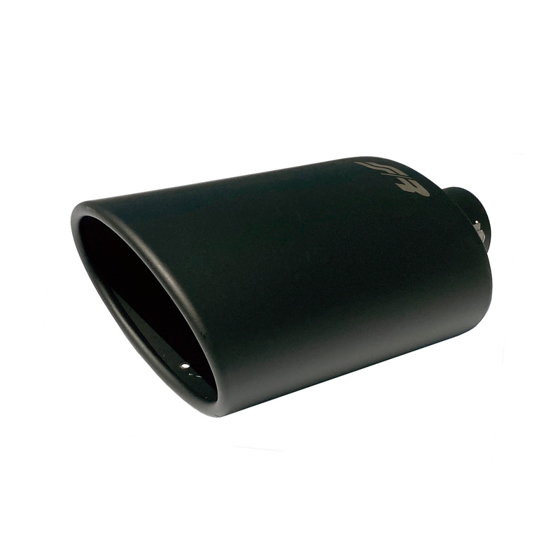 Simoni Racing Exhaust Tip Oval/Slanting Black - 150x100xL255mm - Installation ->37-54mm