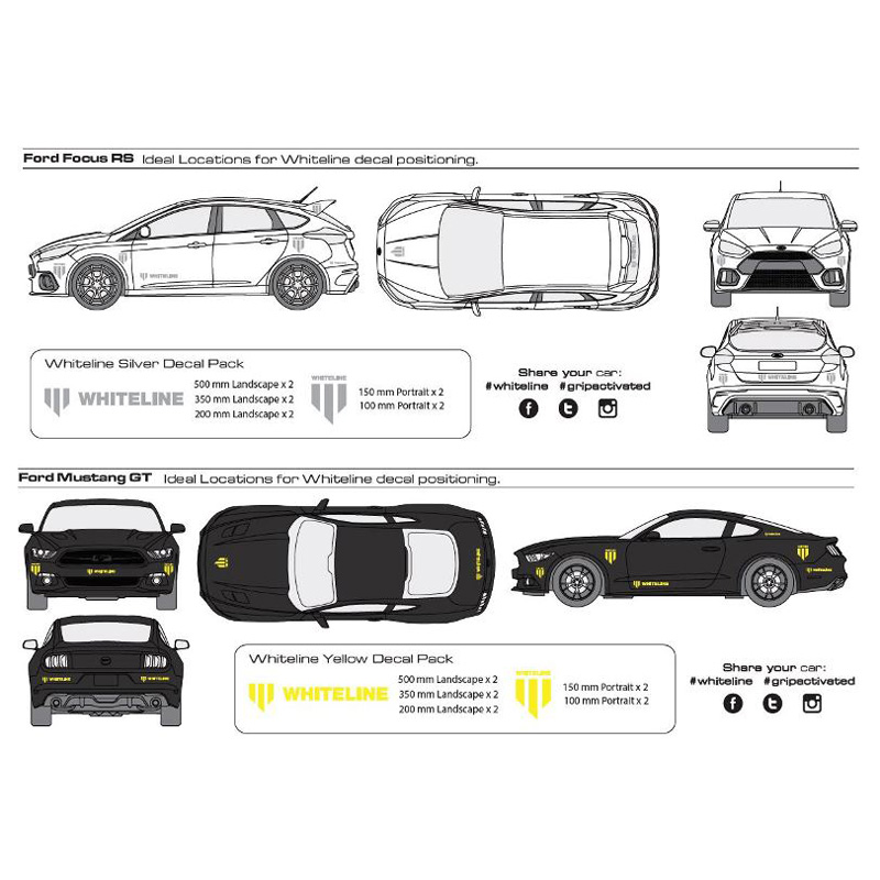 Whiteline Whiteline Decal Kits 10 Pk Yellow