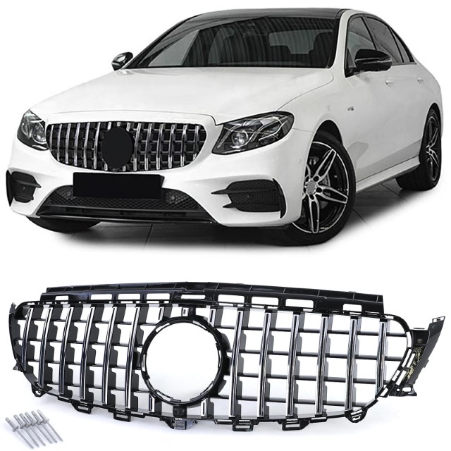 Grill passend voor Mercedes Benz E-Class W213 S213 C238 (2016+) GT-R Panamericana Design Chroom