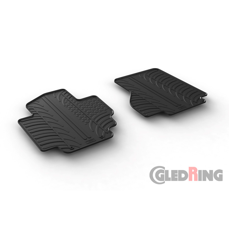 Rubber car mats set  Nissan e-NV200 Van 2014- (T profile 2-pieces + mounting clips)