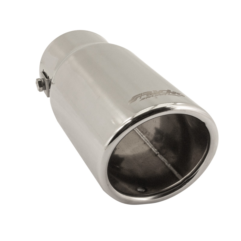 Simoni Racing Exhaust Tip Round/Slanting Inox - Ø76xL180mm - Installation ->64mm