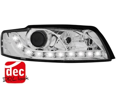 Headlights Audi A4 8E Devil Eyes Dayline Chrome