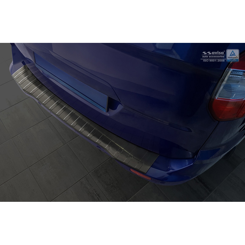 Black Stainless Steel Rear bumper protector  Ford Tourneo Courier/Transit Courier 2014- 'Ribs'