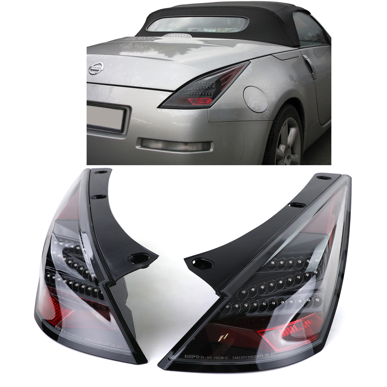 Tail Lights Nissan 350Z Z33 02-08 LED Z-Design Black