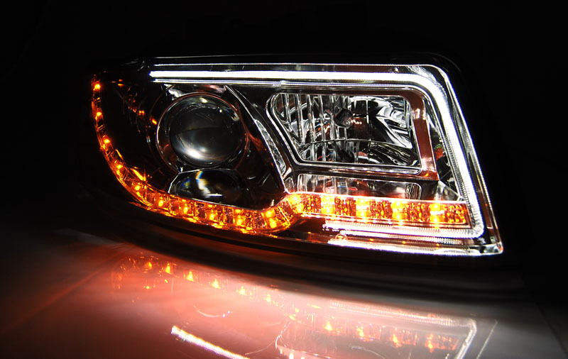 Headlights Audi A4 8E 01-04 Tube Light LED black
