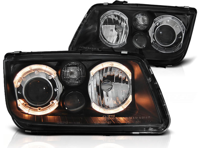 Headlights VW Bora Angel Eyes Black