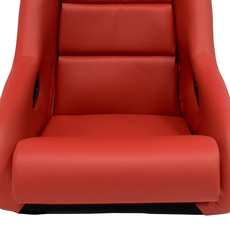 Sport seat 'BS1' - Red Synthetic leather - Non-reclinable fibreglass back-rest - incl. slides