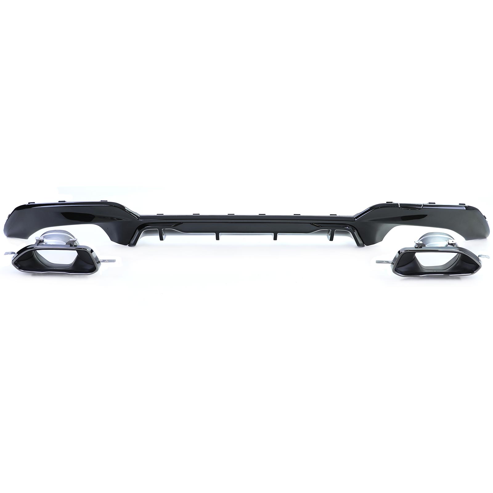 Diffuser passend voor BMW 3 Serie M Pakket G20 G21 M340i Look Glans Zwart