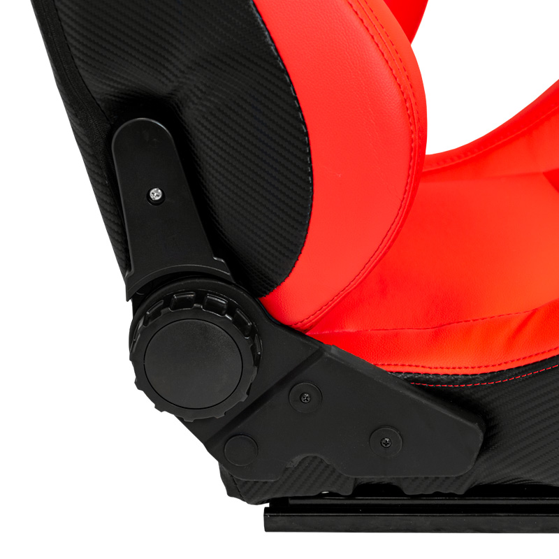 Sport seat 'RK' - Red Synthetic leather - Dual-side reclinable back-rest - incl. slides