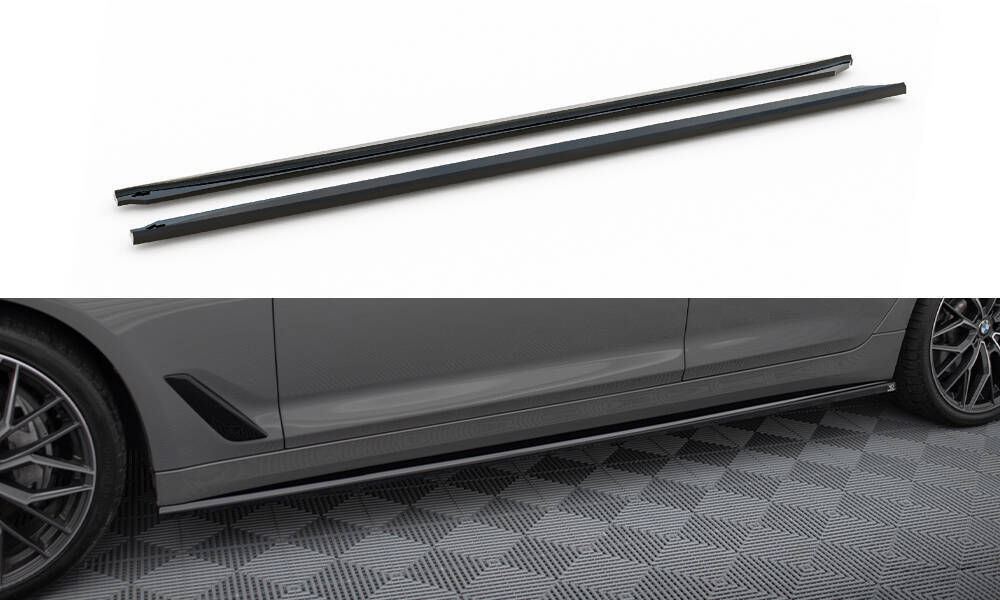 Zijskirts passend voor BMW 5 Serie FL Maxton Glans Zwart