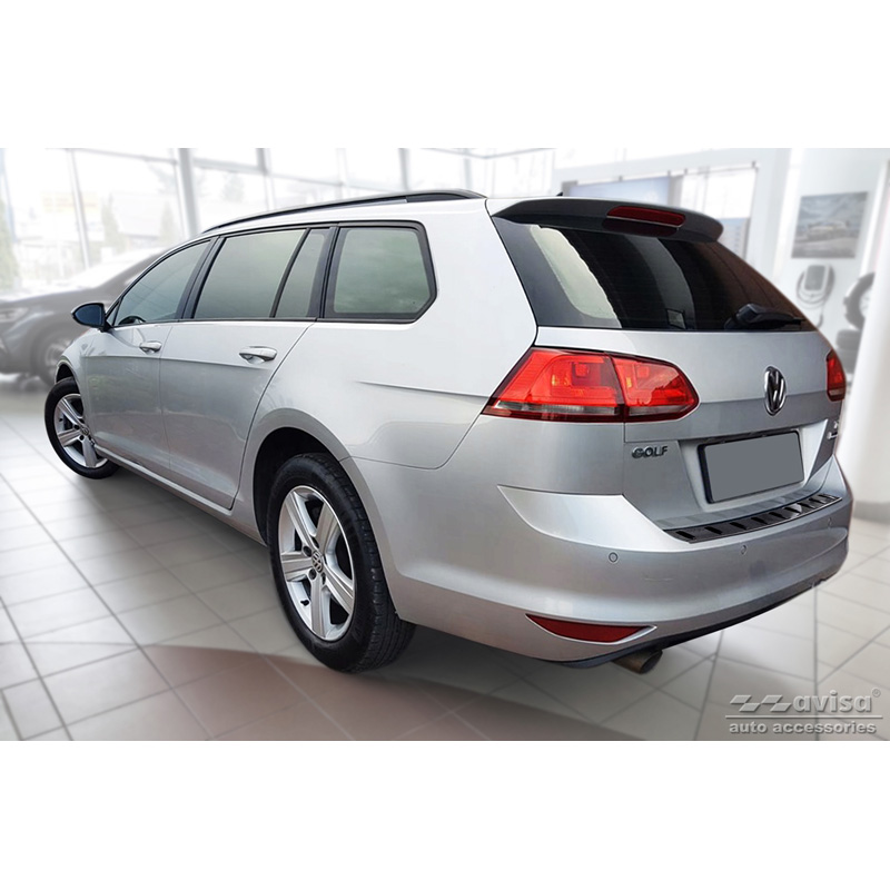 Black Stainless Steel Rear bumper protector  Volkswagen Golf VII Variant incl. Alltrack 2012-2017 'STRONG EDITION'