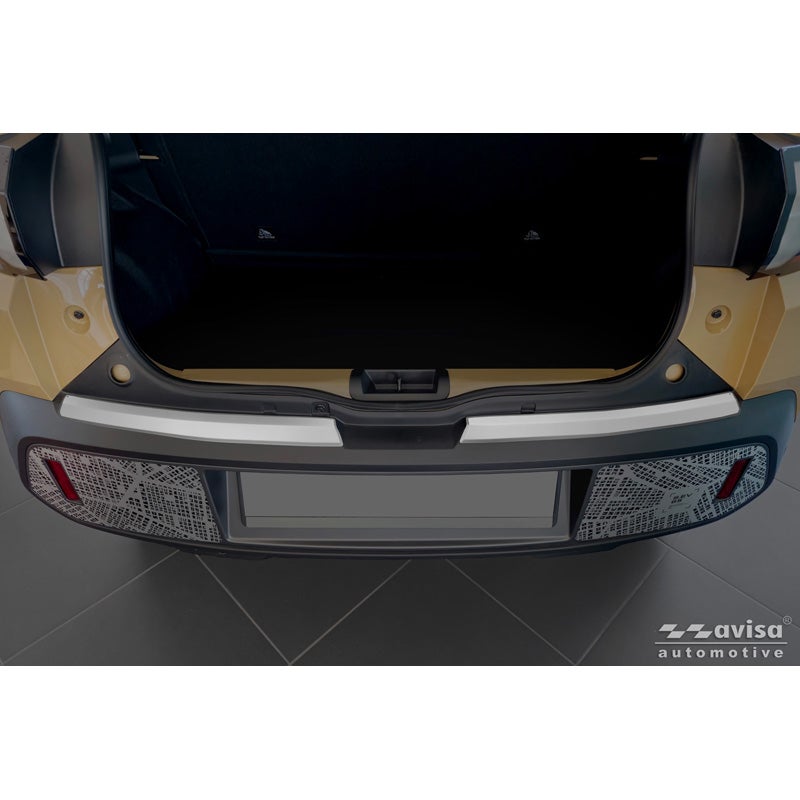 Avisa Stainless Steel Rear Bumper Protector  Dacia Spring Facelift 2024- - Soft Silver - 2-pieces