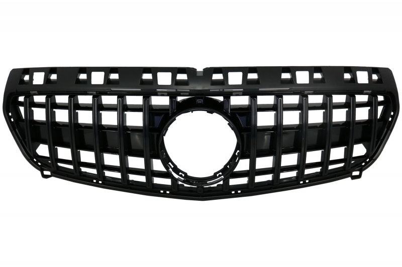 Grill passend voor Mercedes A-Klasse W176 12-15 GT-R Panamericana Zwart Glans
