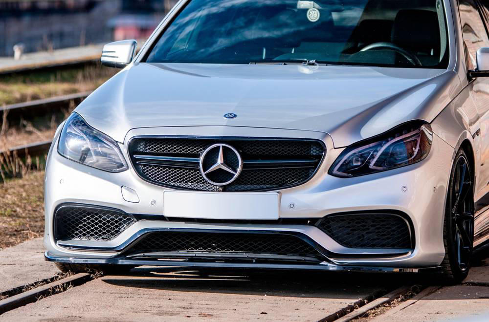 Voorspoiler passend voor Mercedes E-Klasse W212 E63 AMG Facelift 12-16 Glans Zwart