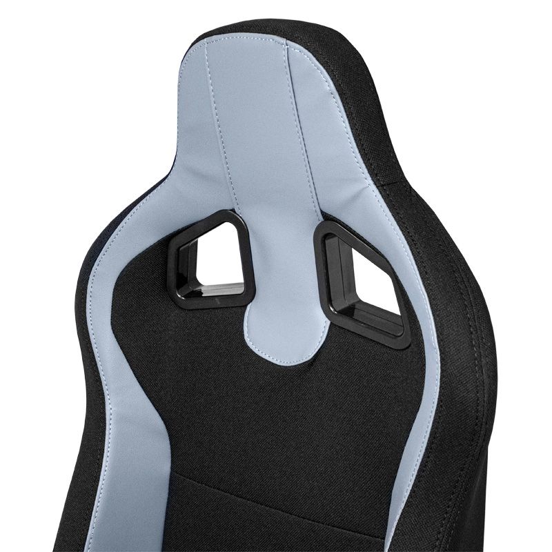 Sport seat 'MR' - Black Synthetic leather + Grey Pine Fabric- Dual-side reclinable back-rest - incl. slides