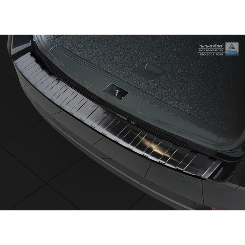 Black Stainless Steel Rear bumper protector  Skoda Octavia III Kombi Facelift 2017-2020 'Ribs'