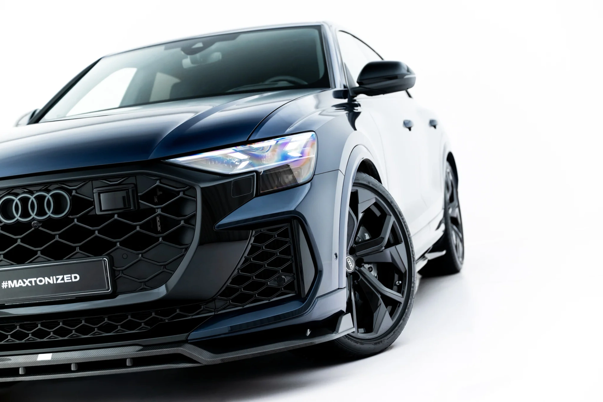 Prepreg Carbon Fiber Front Splitter Audi RSQ8 Mk1 Facelift Gloss Black
