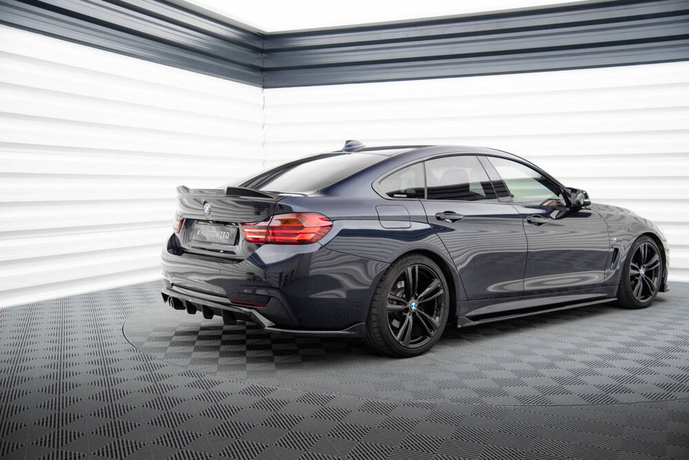 Diffuser passend voor BMW 4 Gran Coupe M Pakket F36 Maxton Glans Zwart