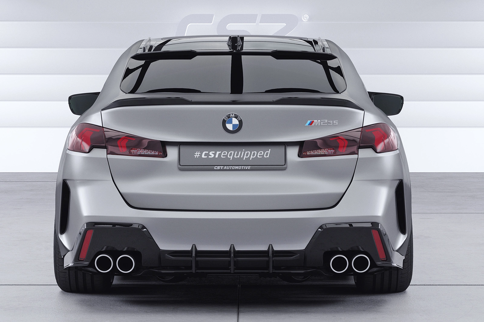 Rear Roof Spoiler Fins with ABE BMW 2 Series F74 Gran Coupe 2025– Gloss Black