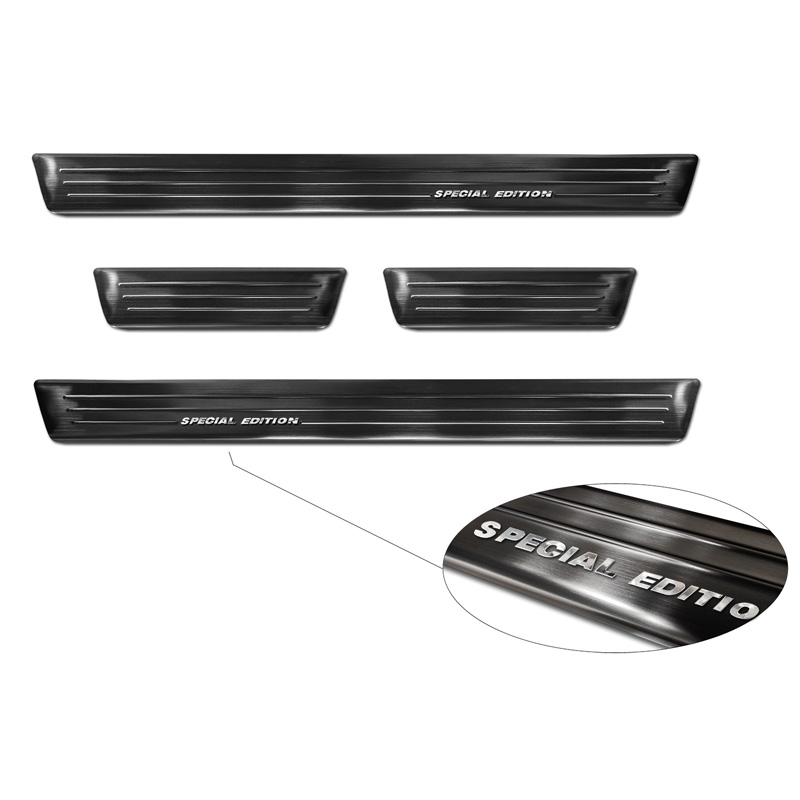 Black Inox door sill protectors  Skoda Fabia IV Hatchback 2021- 'Special Edition' - 4-pieces