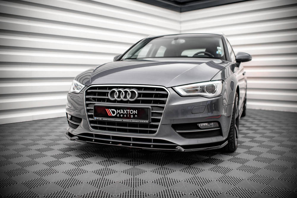 Voorspoiler passend voor Audi A3 8V Sportback 13-16 Maxton Glans Zwart