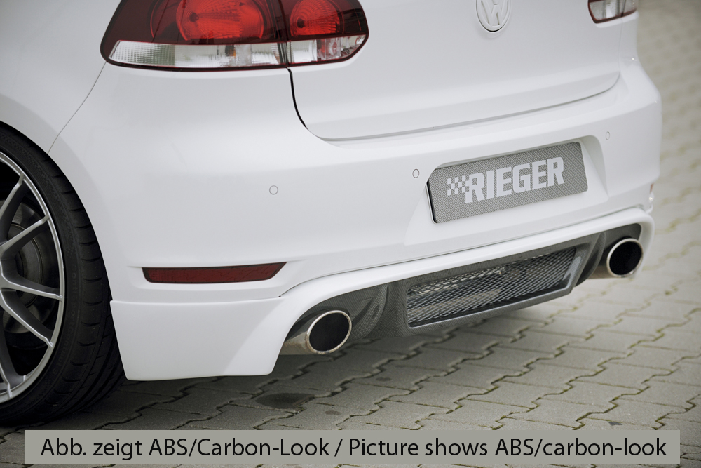 Diffuser passend voor Volkswagen Golf 6 GTI GTD Rieger Mat Zwart