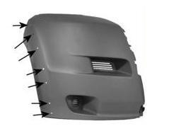 voorbumperhoek, met gaten voor verbreder, links Citroen Jumper,