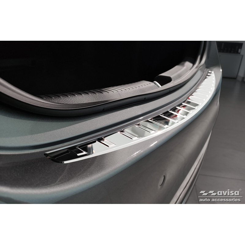 Chrome Stainless Steel Rear bumper protector  Mercedes C-Class Sedan (W206) 2021- 'Ribs'