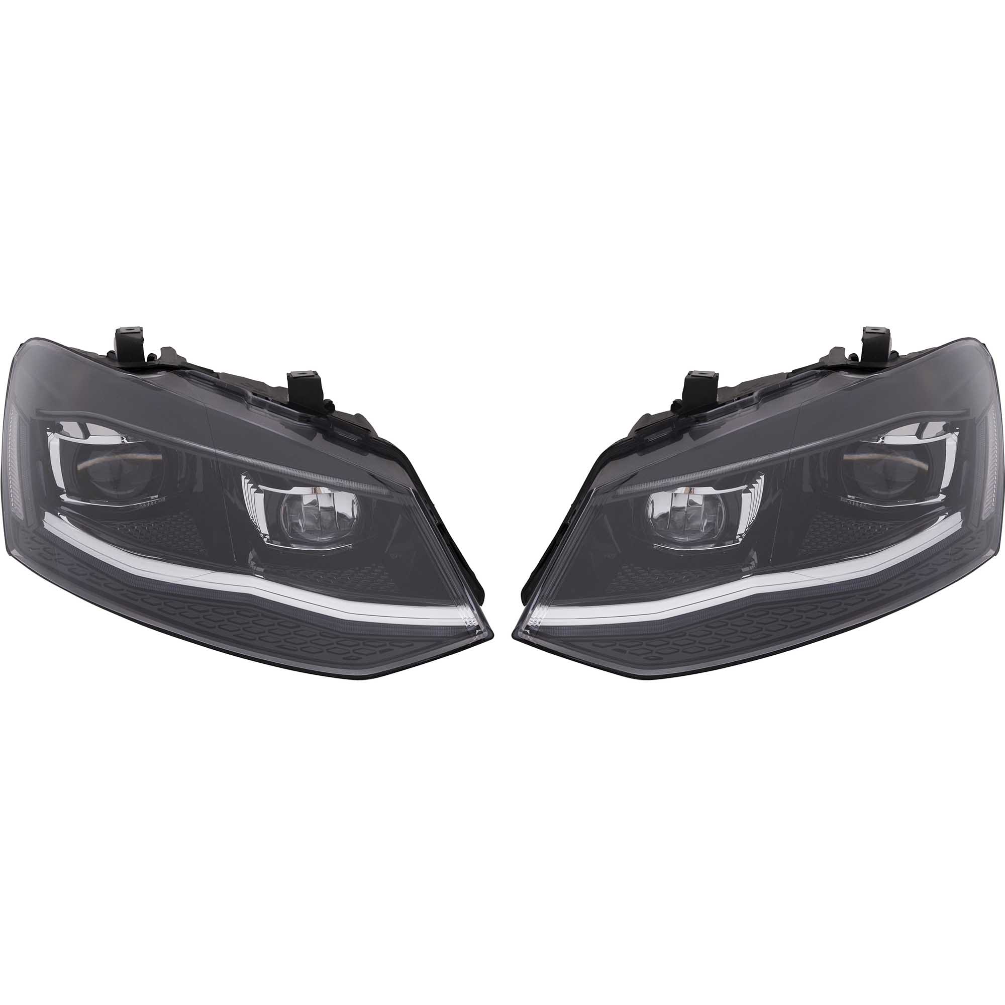 Headlights VW Polo 6R 09- DRL black/red Facelift look