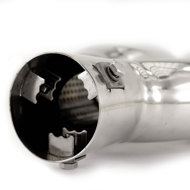 Simoni Racing Exhaust Tip Double Oval/Slanting Inox - 167x67xL220mm - Installation 37->57mm - Right