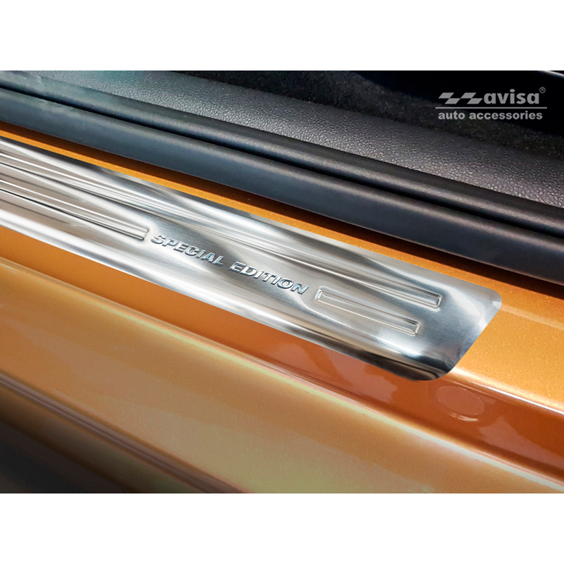Silver Inox door sill protectors  Volkswagen Up! 2012-/Arteon 2017- incl. Shooting Brake 2020-/Tiguan 2015-2024 incl. All Space 2017-2024 /Golf Sportsvan 2014- - 4-pieces