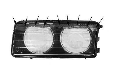 koplampglas, ZKW, links, 09/1994-BMW 3 serie E36, 1990-2000