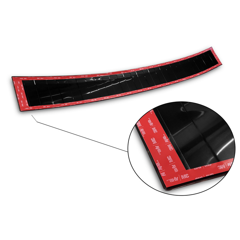Black Mirror Stainless Steel Rear bumper protector  Volvo V70 Facelift 2013-2016 'Ribs'