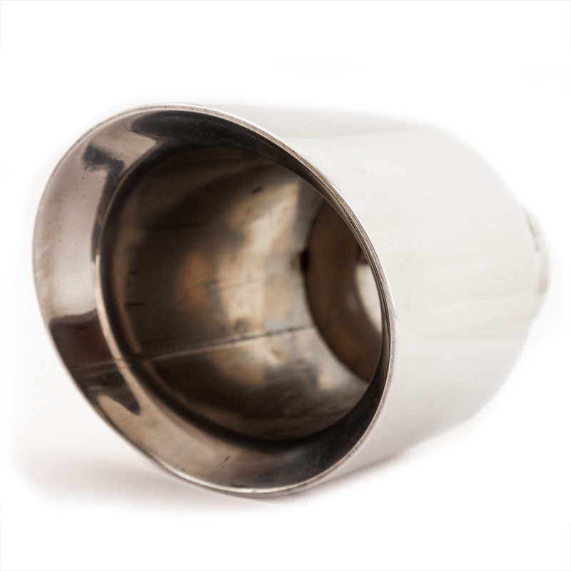 Simoni Racing Exhaust Tip Round/Slanting Inox - Ø114xL210mm - Installation ->60mm