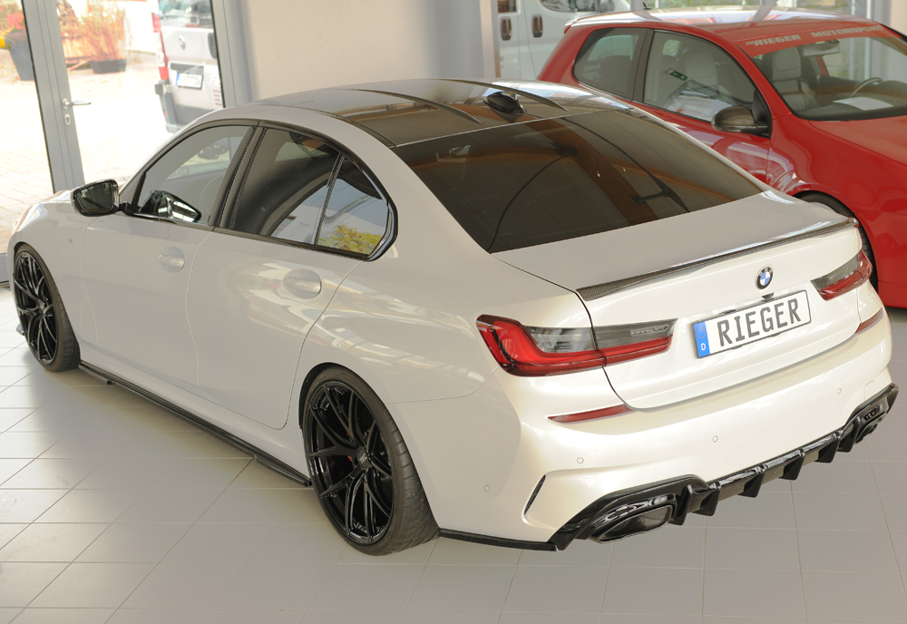 Diffuser passend voor BMW 3 Serie G20 M340i Rieger Glans Zwart