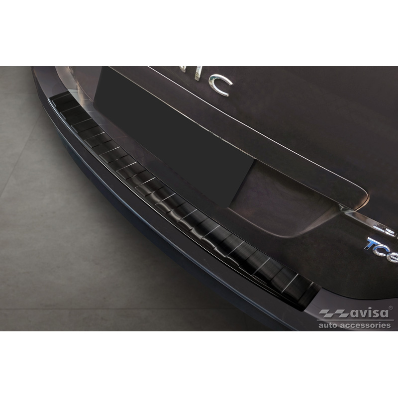 Black Stainless Steel Rear bumper protector  Renault Grand Scenic 2009-2013 & FL 2013-2016 'Ribs'