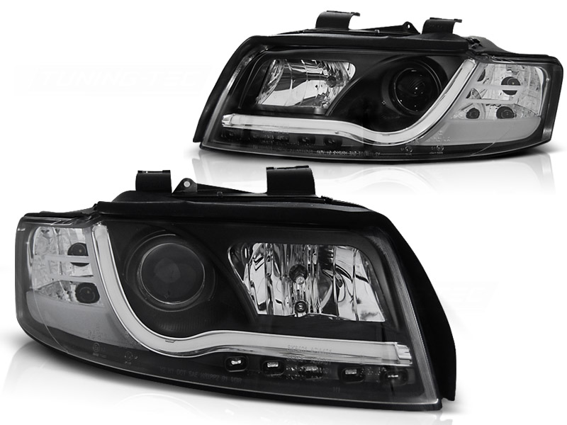 Headlights Audi A4 8E 01-04 Tube Light LED black