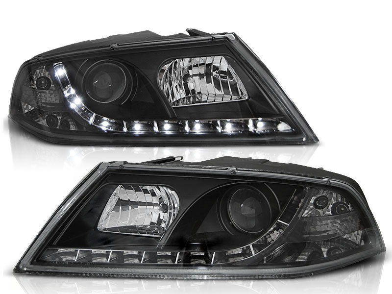 Headlights Skoda Octavia 05-09 Dayline Devil Eyes HID Black