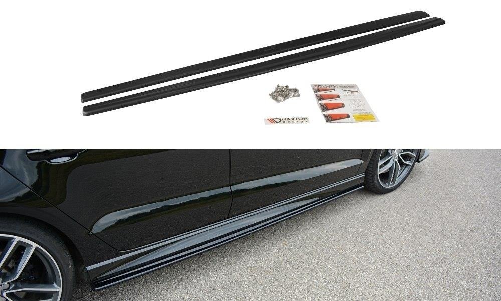 Zijskirts passend voor Audi A3 8V S-line Sedan Zwart Glans