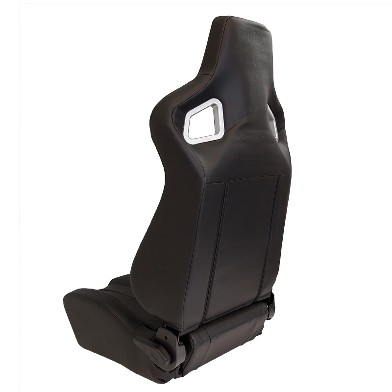 Sport seat 'RS6-II' - Matt-Black Synthetic leather - Dual-side reclinable back-rest - incl. slides