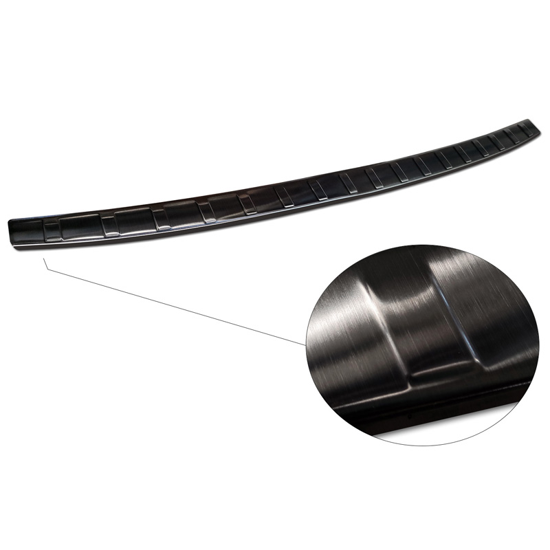 Black Stainless Steel Rear bumper protector  Hyundai Bayon 2021- 'Ribs'