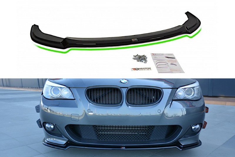 Voorspoiler passend voor BMW 5 E60/61 M-PACK Glanzend Zwart