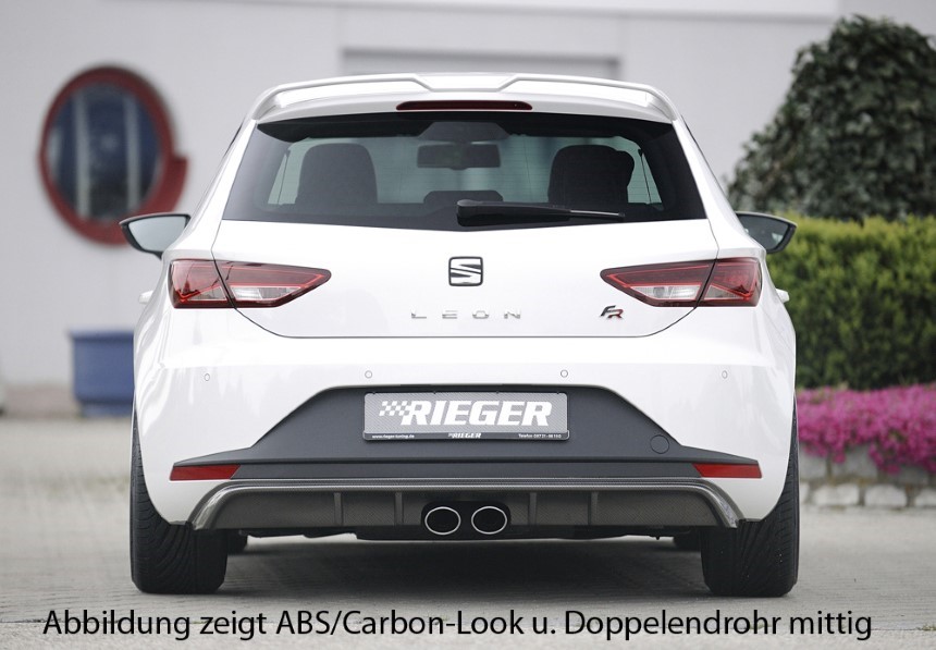 Diffuser passend voor Seat Leon F5 FR Rieger dubbele uitlaat links + rechts glans zwart