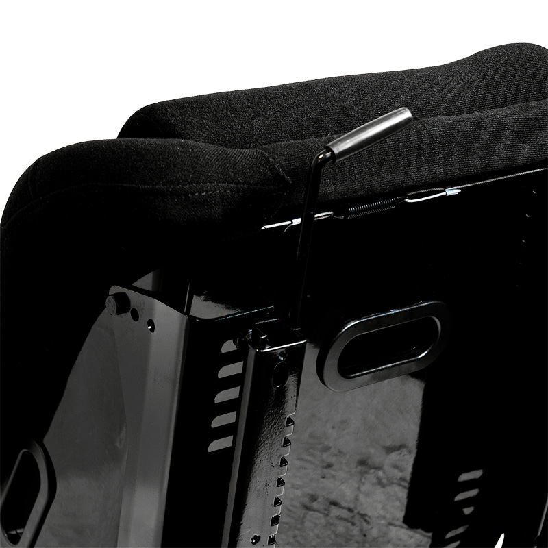 Sport seat 'MO' - Black - Non-reclinable fibreglass back-rest - incl. slides