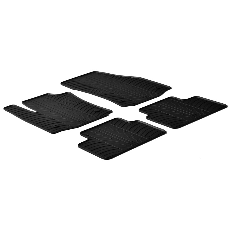 Rubber car mats set  Opel Meriva B 2010- (T profile 4-pieces + mounting clips)