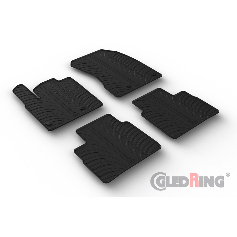 Rubber car mats set  Nissan X-Trail MHEV 2021- excl. Hybrid (T profile 4-pieces + mounting clips)